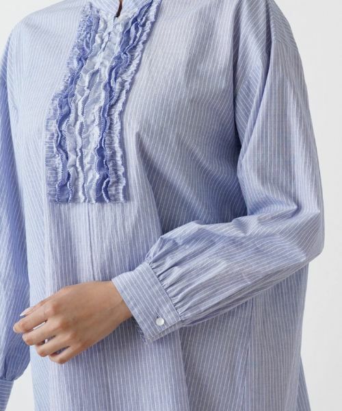 Leilian PLUS HOUSE / レリアンプラスハウス シャツ・ブラウス | フリルバンドカラーブラウス【Leilian WHITE LABEL】 | 詳細10