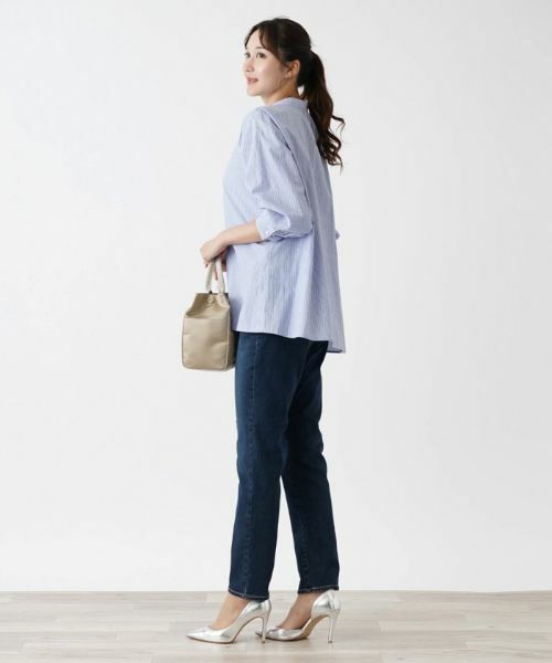 Leilian PLUS HOUSE / レリアンプラスハウス シャツ・ブラウス | フリルバンドカラーブラウス【Leilian WHITE LABEL】 | 詳細2