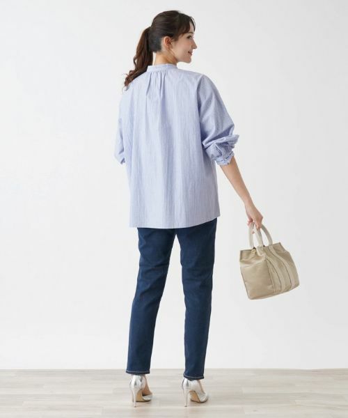 Leilian PLUS HOUSE / レリアンプラスハウス シャツ・ブラウス | フリルバンドカラーブラウス【Leilian WHITE LABEL】 | 詳細3