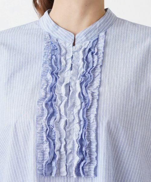 Leilian PLUS HOUSE / レリアンプラスハウス シャツ・ブラウス | フリルバンドカラーブラウス【Leilian WHITE LABEL】 | 詳細7