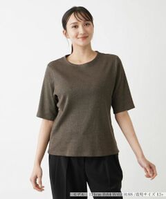 Leilian PLUS HOUSE / レリアンプラスハウス Tシャツ | 5分袖カットソー【BOURGE】