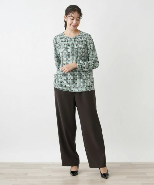 Leilian PLUS HOUSE / レリアンプラスハウス シャツ・ブラウス | 幾何学模様ブラウス | 詳細1