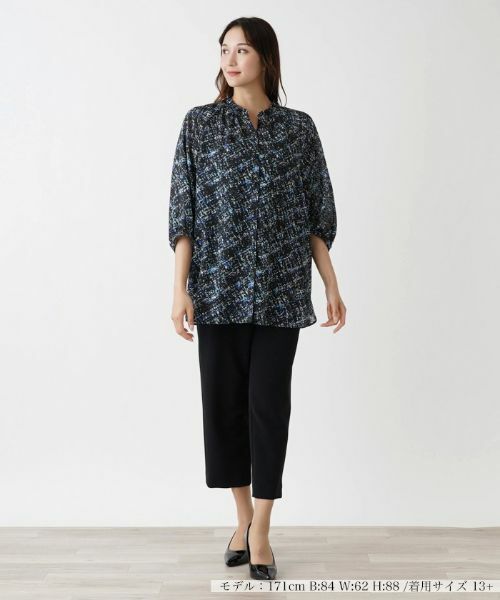Leilian PLUS HOUSE / レリアンプラスハウス シャツ・ブラウス | ツイード調プリントブラウス | 詳細4