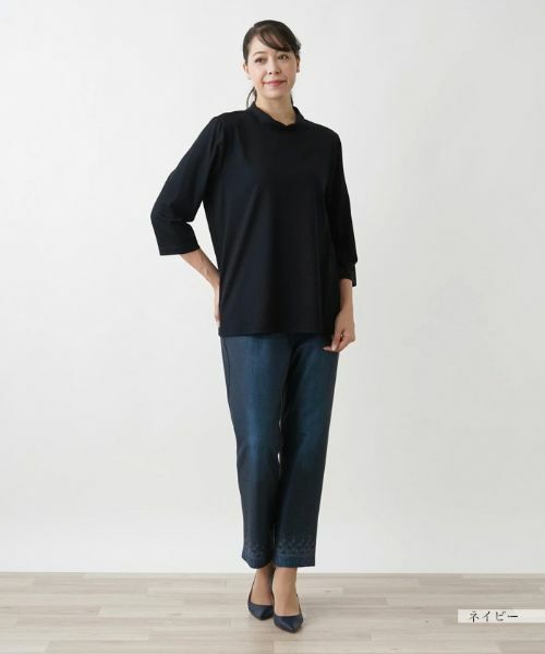 Leilian PLUS HOUSE / レリアンプラスハウス カットソー | 洗えるモックネックインナー【Leilian WHITE LABEL】 | 詳細1