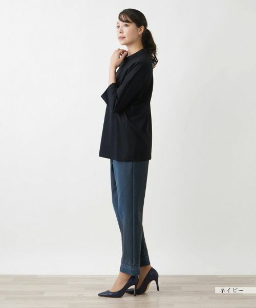 Leilian PLUS HOUSE / レリアンプラスハウス カットソー | 洗えるモックネックインナー【Leilian WHITE LABEL】 | 詳細2