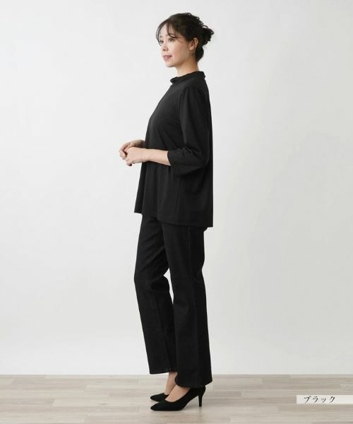 Leilian PLUS HOUSE / レリアンプラスハウス カットソー | 洗えるモックネックインナー【Leilian WHITE LABEL】 | 詳細5