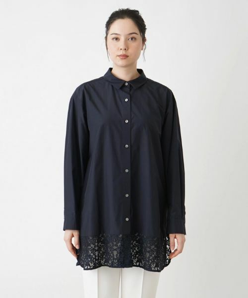 Leilian PLUS HOUSE / レリアンプラスハウス シャツ・ブラウス | フラワーレース切替ブラウス | 詳細4