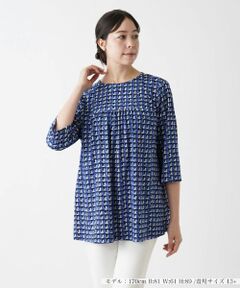 Leilian PLUS HOUSE / レリアンプラスハウス カットソー | ツイードプリントカットソー【Leilian WHITE LABEL】