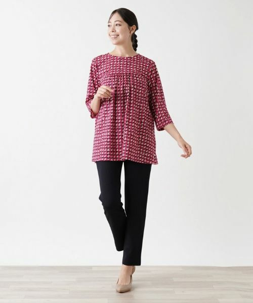 Leilian PLUS HOUSE / レリアンプラスハウス カットソー | ツイードプリントカットソー【Leilian WHITE LABEL】 | 詳細1