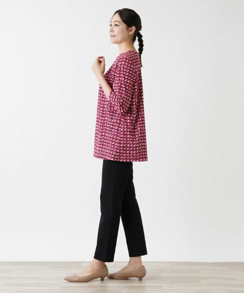 Leilian PLUS HOUSE / レリアンプラスハウス カットソー | ツイードプリントカットソー【Leilian WHITE LABEL】 | 詳細2