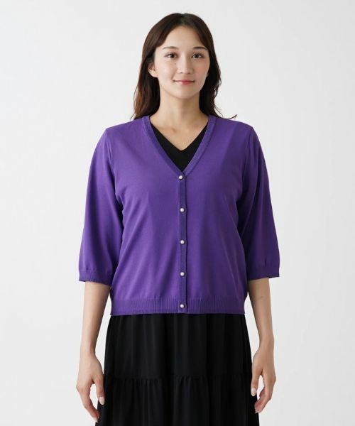 Leilian PLUS HOUSE / レリアンプラスハウス カーディガン・ボレロ | パールボタンカーディガン | 詳細7