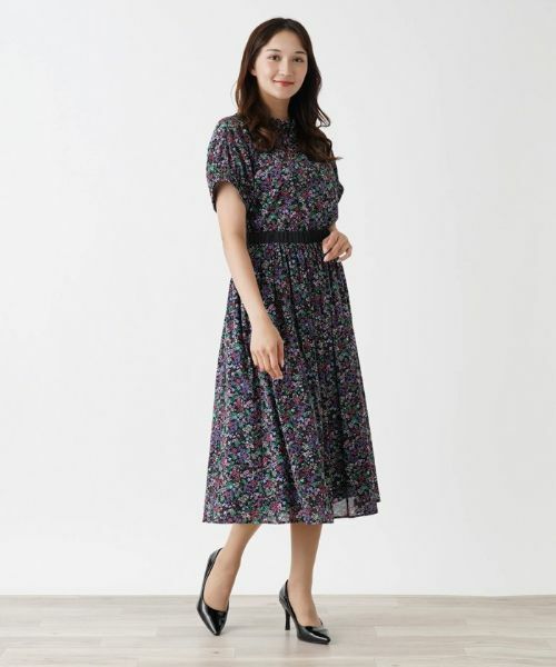 Leilian PLUS HOUSE / レリアンプラスハウス ミニ・ひざ丈スカート | 【セットアップ対応商品】フラワーガーデンフレアスカート | 詳細1