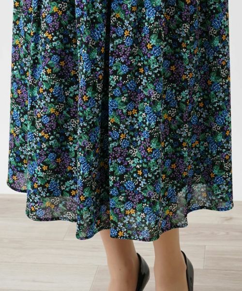 Leilian PLUS HOUSE / レリアンプラスハウス ミニ・ひざ丈スカート | 【セットアップ対応商品】フラワーガーデンフレアスカート | 詳細11