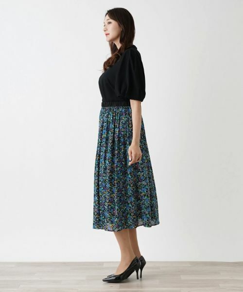 Leilian PLUS HOUSE / レリアンプラスハウス ミニ・ひざ丈スカート | 【セットアップ対応商品】フラワーガーデンフレアスカート | 詳細5