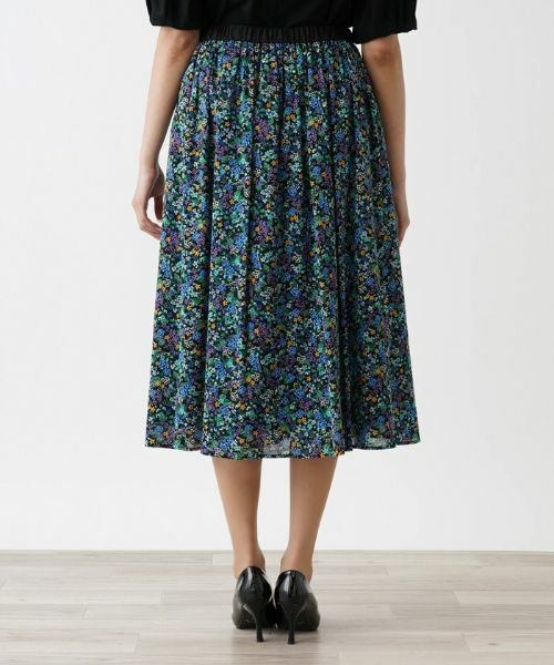 Leilian PLUS HOUSE / レリアンプラスハウス ミニ・ひざ丈スカート | 【セットアップ対応商品】フラワーガーデンフレアスカート | 詳細9