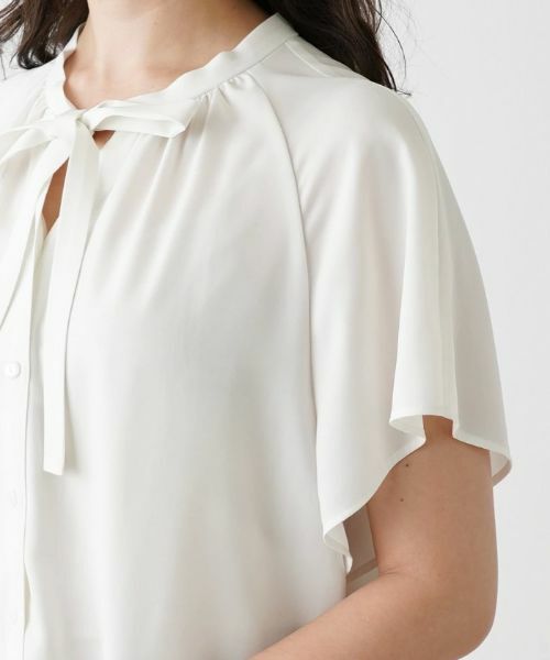 Leilian PLUS HOUSE / レリアンプラスハウス シャツ・ブラウス | ボウタイ半袖シフォンブラウス | 詳細12