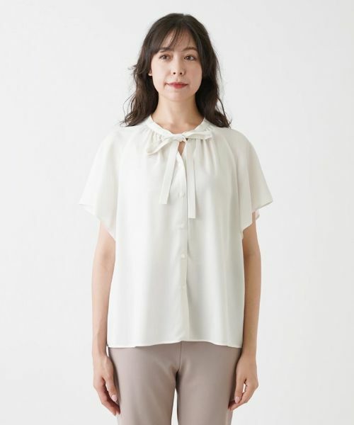 Leilian PLUS HOUSE / レリアンプラスハウス シャツ・ブラウス | ボウタイ半袖シフォンブラウス | 詳細4