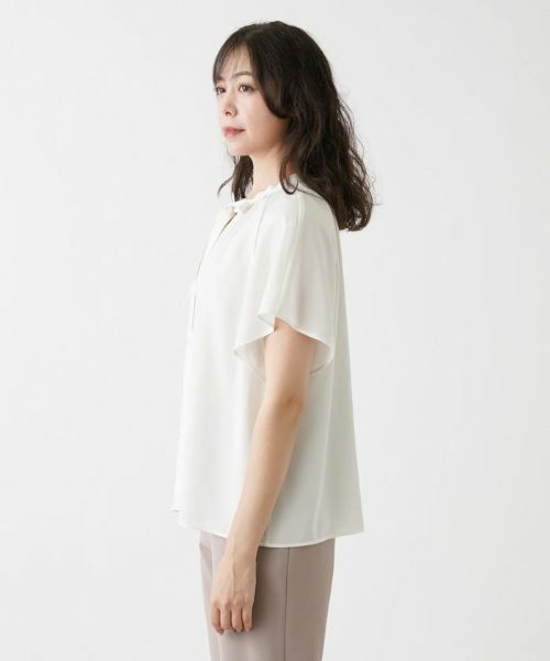 Leilian PLUS HOUSE / レリアンプラスハウス シャツ・ブラウス | ボウタイ半袖シフォンブラウス | 詳細5