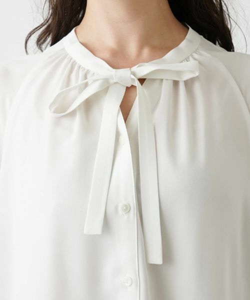Leilian PLUS HOUSE / レリアンプラスハウス シャツ・ブラウス | ボウタイ半袖シフォンブラウス | 詳細8