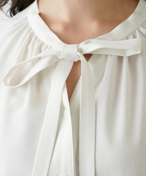 Leilian PLUS HOUSE / レリアンプラスハウス シャツ・ブラウス | ボウタイ半袖シフォンブラウス | 詳細9