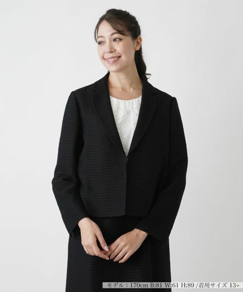 Leilian PLUS HOUSE/レリアンプラスハウス ブレザー【プラス企画】 ブラック 15+ Leilian PLUS HOUSE/レリアンプラスハウス ブレザー【プラス企画】 ブラック 15+