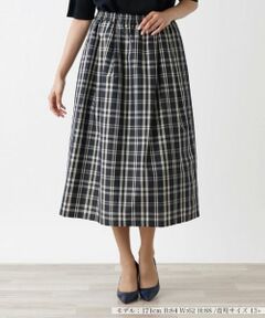 Leilian PLUS HOUSE / レリアンプラスハウス ミニ・ひざ丈スカート | チェックフレアスカート【プラス企画】