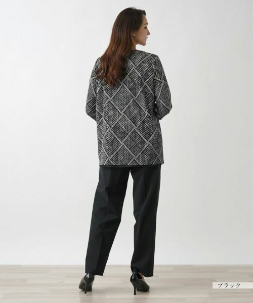 Leilian PLUS HOUSE / レリアンプラスハウス カットソー | 格子柄プリントカットソー【プラス企画】 | 詳細3