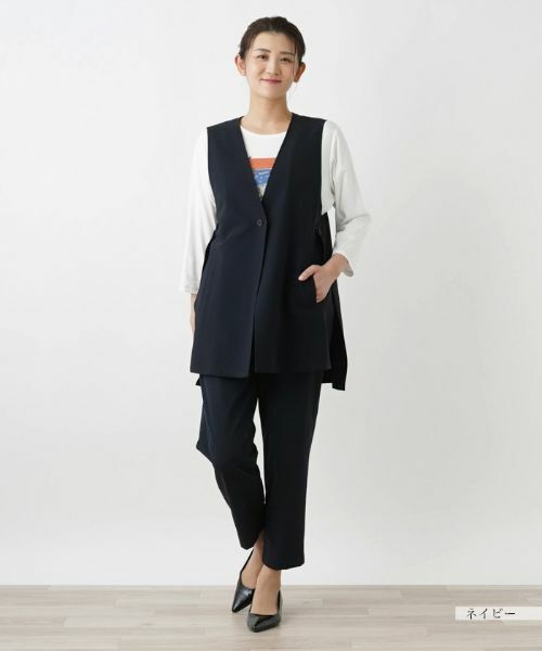 Leilian PLUS HOUSE / レリアンプラスハウス テーラードジャケット | Vネックベスト【プラス企画】 | 詳細1