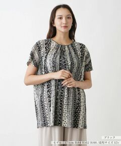 Leilian PLUS HOUSE / レリアンプラスハウス シャツ・ブラウス | ドット×ストライプブラウス【プラス企画】