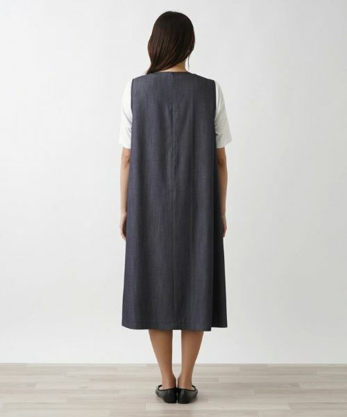 Leilian PLUS HOUSE / レリアンプラスハウス ロング・マキシ丈ワンピース | Vネックジャンパースカート【プラス企画】 | 詳細6