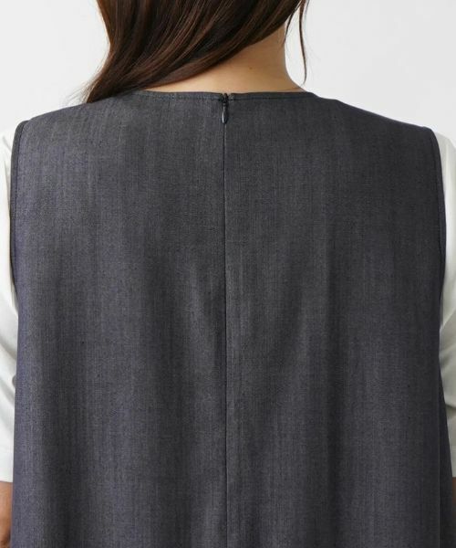 Leilian PLUS HOUSE / レリアンプラスハウス ロング・マキシ丈ワンピース | Vネックジャンパースカート【プラス企画】 | 詳細8