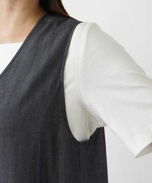 Leilian PLUS HOUSE / レリアンプラスハウス ロング・マキシ丈ワンピース | Vネックジャンパースカート【プラス企画】 | 詳細9