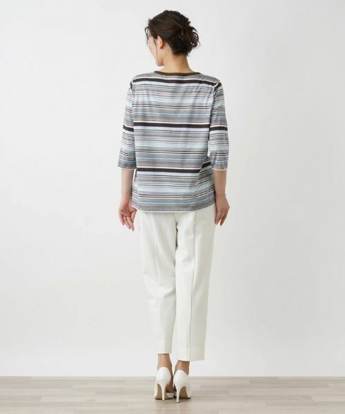 Leilian PLUS HOUSE / レリアンプラスハウス カットソー | 七分丈ボーダーカットソー【プラス企画】 | 詳細3