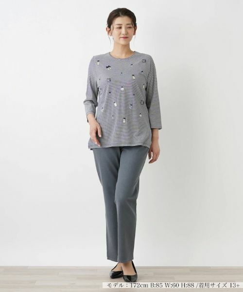 Leilian PLUS HOUSE / レリアンプラスハウス カットソー | ボーダーカットソー【プラス企画】 | 詳細1