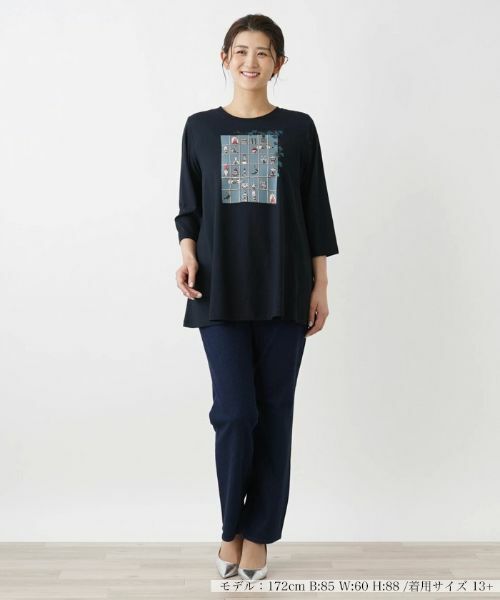 Leilian PLUS HOUSE / レリアンプラスハウス カットソー | 七分丈デザインカットソー【プラス企画】 | 詳細4