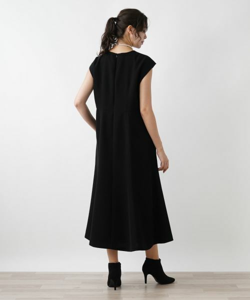 Leilian レリアン　プラスハウス　ノースリーブワンピース　ネイビー　XL Leilian レリアン プラスハウス ノースリーブワンピース