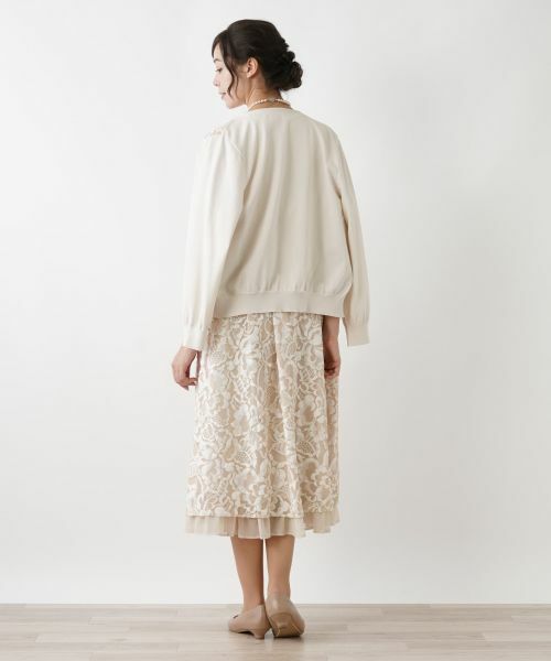 Leilian PLUS HOUSE / レリアンプラスハウス ミニ・ひざ丈スカート | フラワーレーススカート | 詳細3