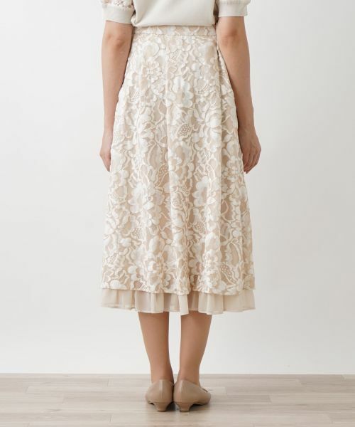 Leilian PLUS HOUSE / レリアンプラスハウス ミニ・ひざ丈スカート | フラワーレーススカート | 詳細6