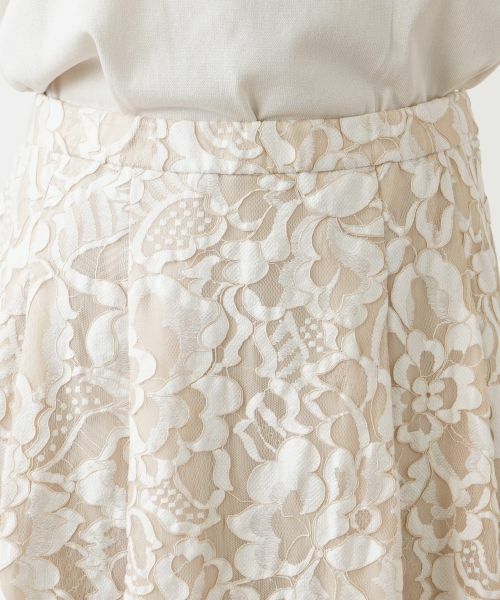 Leilian PLUS HOUSE / レリアンプラスハウス ミニ・ひざ丈スカート | フラワーレーススカート | 詳細7