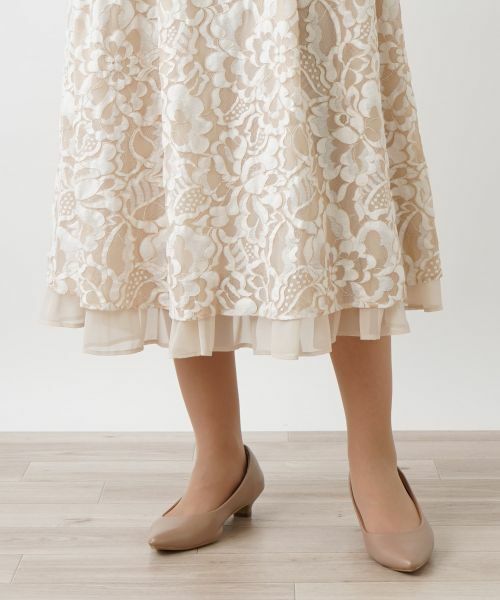 Leilian PLUS HOUSE / レリアンプラスハウス ミニ・ひざ丈スカート | フラワーレーススカート | 詳細9