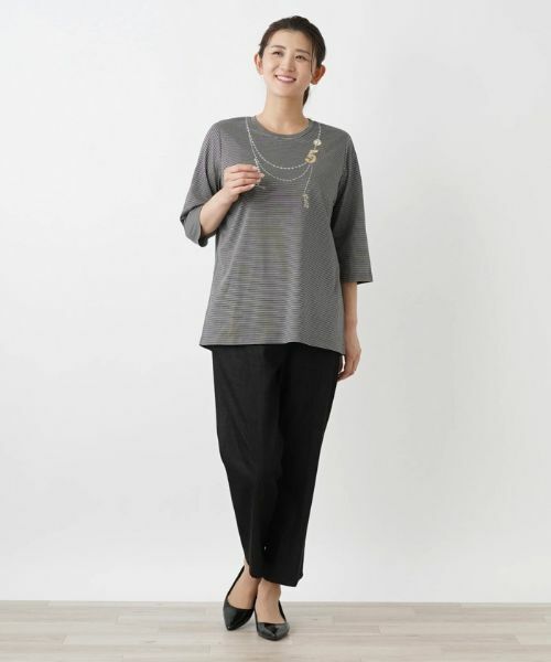 Leilian PLUS HOUSE / レリアンプラスハウス カットソー | ナローボーダーカットソー【プラス企画】 | 詳細1