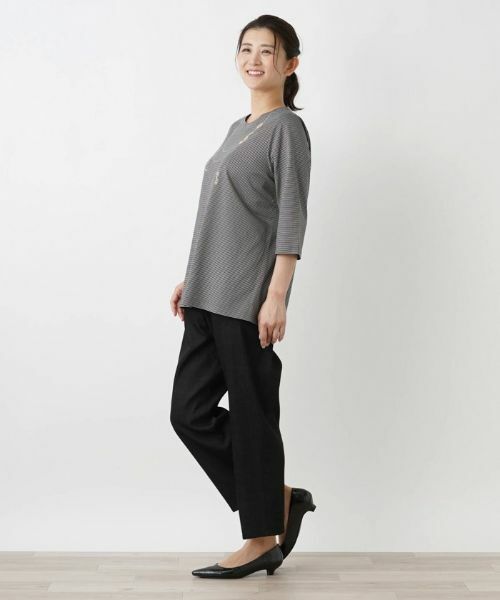 Leilian PLUS HOUSE / レリアンプラスハウス カットソー | ナローボーダーカットソー【プラス企画】 | 詳細2