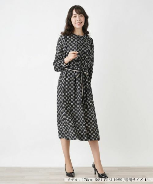 Leilian PLUS HOUSE / レリアンプラスハウス ドレス | 総柄ワンピース【ROCHAS Premiere】 | 詳細1