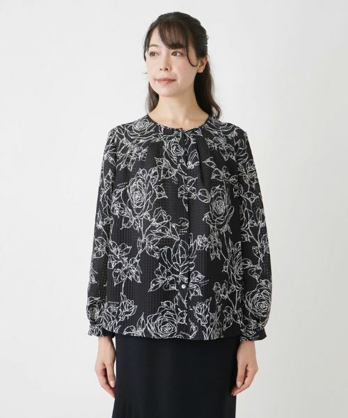 Leilian PLUS HOUSE / レリアンプラスハウス シャツ・ブラウス | ノーカラーブラウス【ROCHAS Premiere】 | 詳細4