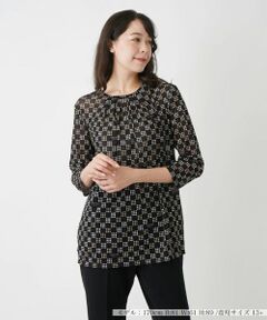 Leilian PLUS HOUSE / レリアンプラスハウス カットソー | 総柄プルオーバー【ROCHAS Premiere】