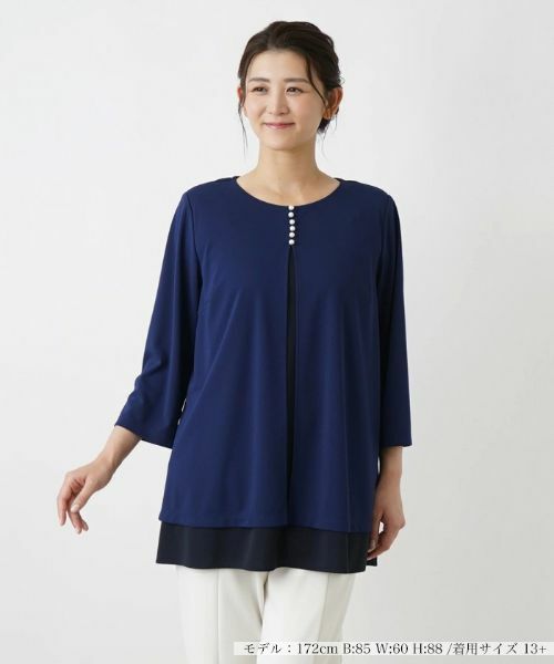 Leilian PLUS HOUSE/レリアンプラスハウス ブラウス【プラス企画】 ロイヤルブルー 15+