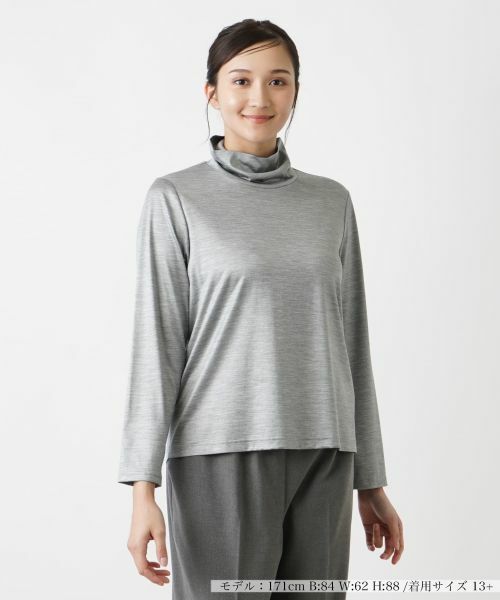 Leilian PLUS HOUSE / レリアンプラスハウス カットソー | 【店舗人気】タートルネックカットソー【シルク混】(グレー)