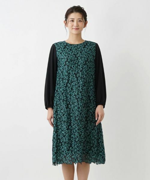 Leilian PLUS HOUSE / レリアンプラスハウス ドレス | ピーコックモチーフワンピース【プラス企画】 | 詳細4