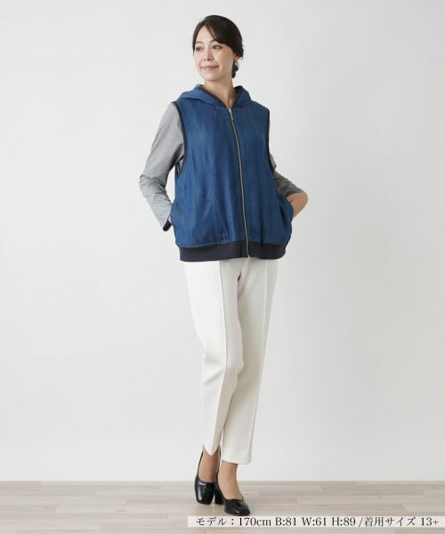 Leilian PLUS HOUSE / レリアンプラスハウス テーラードジャケット | フーデッドベスト【MUSE BY ROCHAS Premiere】 | 詳細1