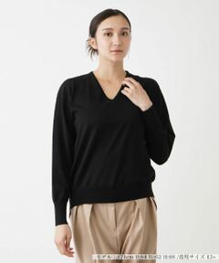 Leilian PLUS HOUSE / レリアンプラスハウス ニット・セーター | ハイゲージ長袖ニットプルオーバー【BOURGE】